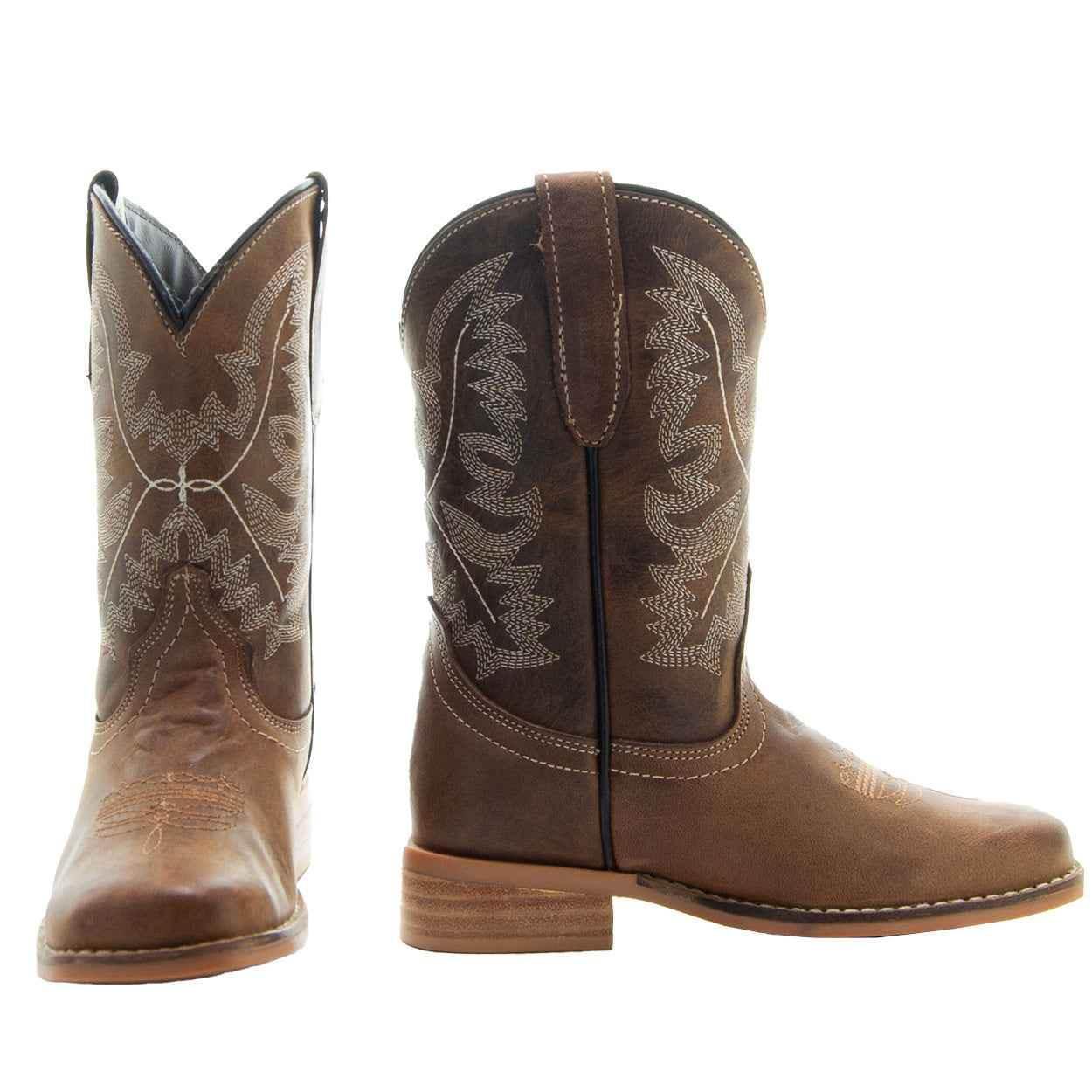 Brown Square Toe Kids Western Boots | Kids Western Dance Boots (K3004) - GiFTiFY