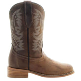 Brown Square Toe Kids Western Boots | Kids Western Dance Boots (K3004) - GiFTiFY