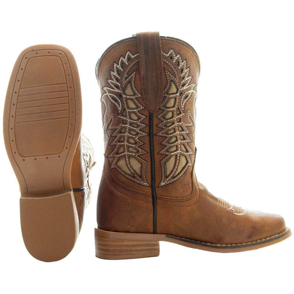 Kids' Tan Country Boots | Everyday Western Boots for Kids (K3007RU) - GiFTiFY
