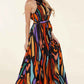 Multicolor Abstract Print Maxi Dress