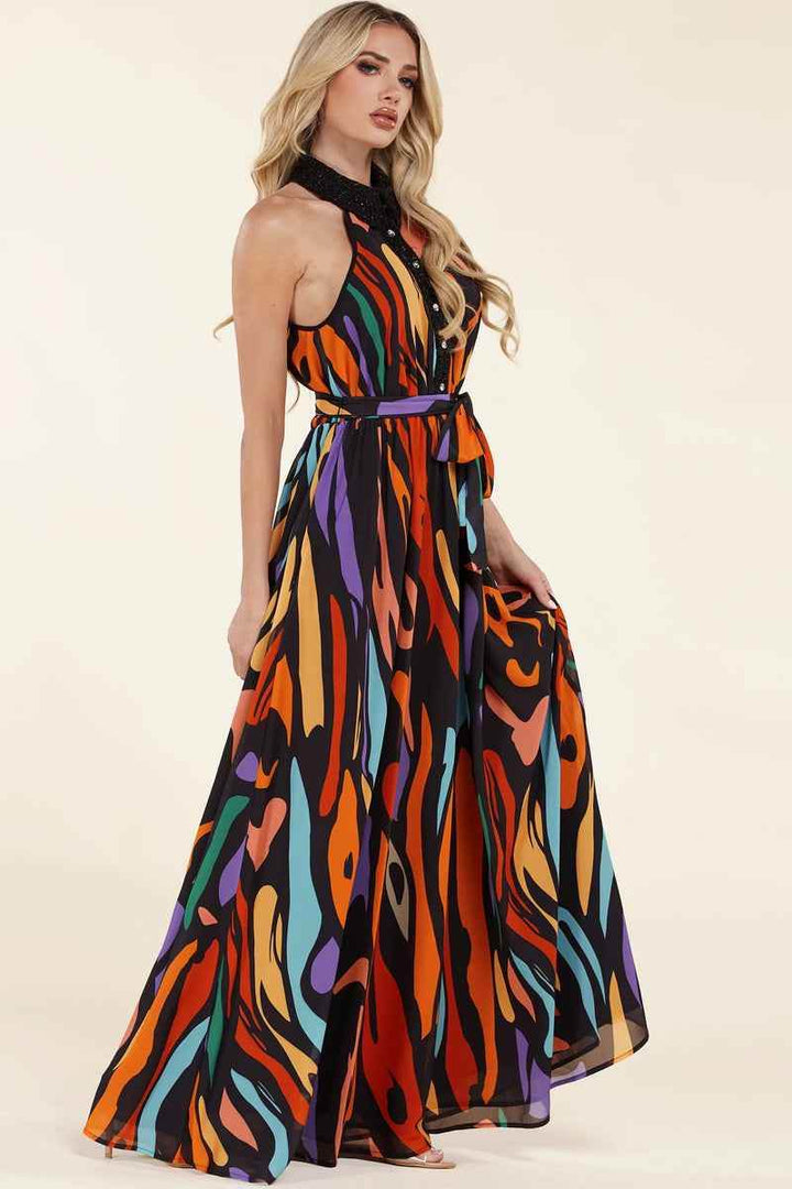 Multicolor Abstract Print Maxi Dress - GiFTiFY