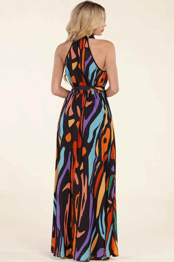 Multicolor Abstract Print Maxi Dress - GiFTiFY