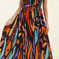 Multicolor Abstract Print Maxi Dress