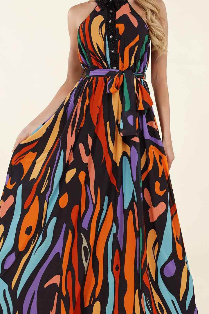 Multicolor Abstract Print Maxi Dress - GiFTiFY
