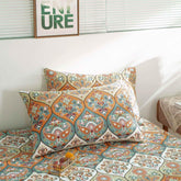 DaDalogy Bedding Bohemian Duvet Cover w/Pillow Cases - Reversible Coral Teal Floral Paisley Botanical Garden Party - Bright Vibrant Multi-Colorful Blue Salmon Pink Duvet Covers