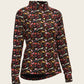  Bouquet on Black Ladies Button Shirt