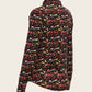  Bouquet on Black Ladies Button Shirt