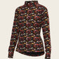  Bouquet on Black Ladies Button Shirt