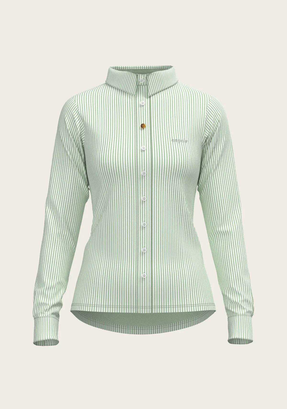 Stripes on Lime Ladies Button Shirt - GiFTiFY