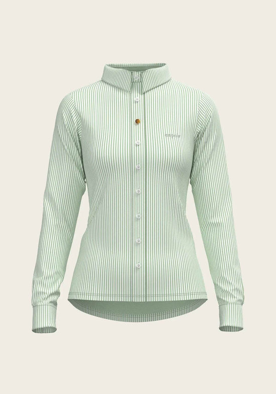 Stripes on Lime Ladies Button Shirt - GiFTiFY