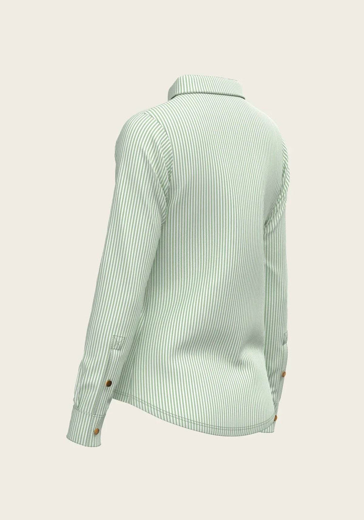 Stripes on Lime Ladies Button Shirt - GiFTiFY