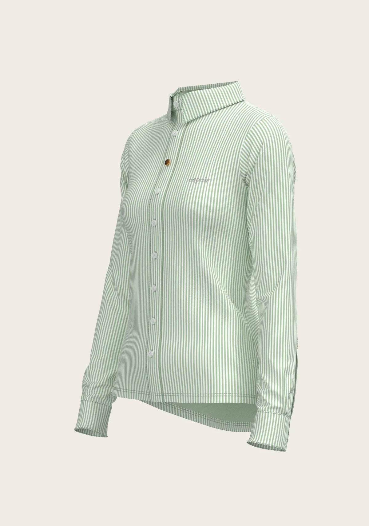 Stripes on Lime Ladies Button Shirt - GiFTiFY