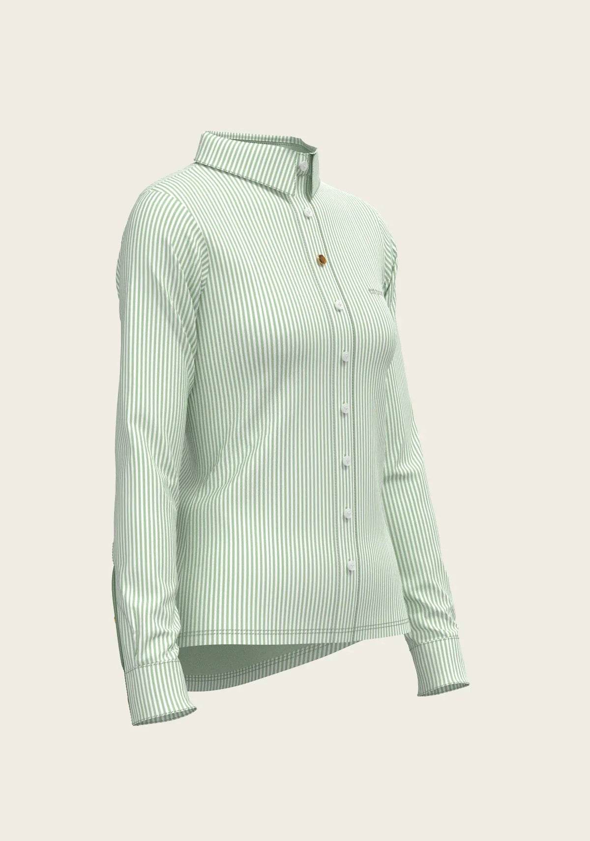 Stripes on Lime Ladies Button Shirt - GiFTiFY