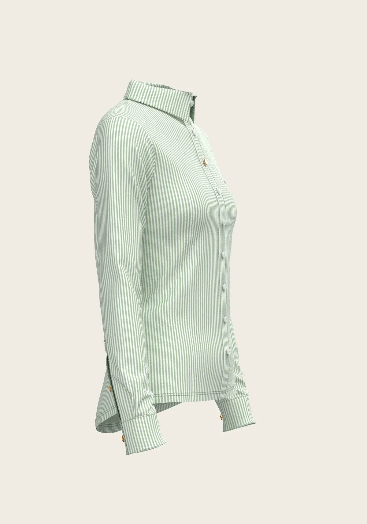Stripes on Lime Ladies Button Shirt - GiFTiFY