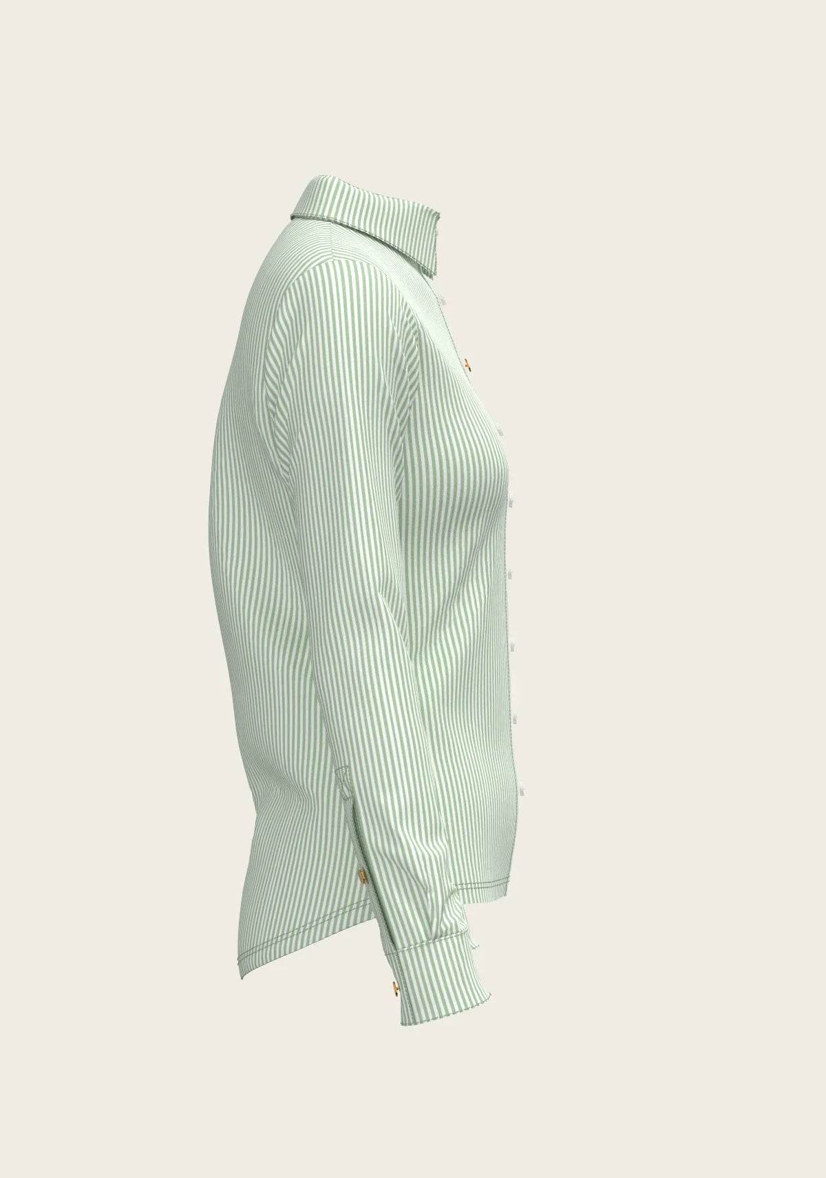 Stripes on Lime Ladies Button Shirt - GiFTiFY