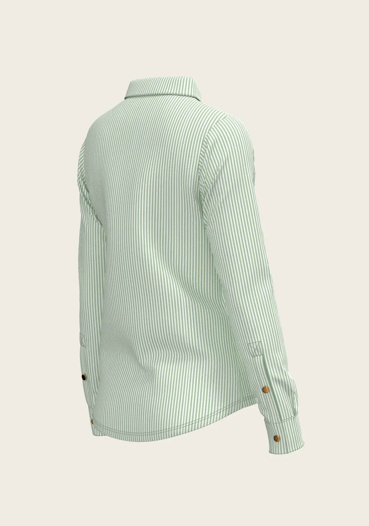Stripes on Lime Ladies Button Shirt - GiFTiFY