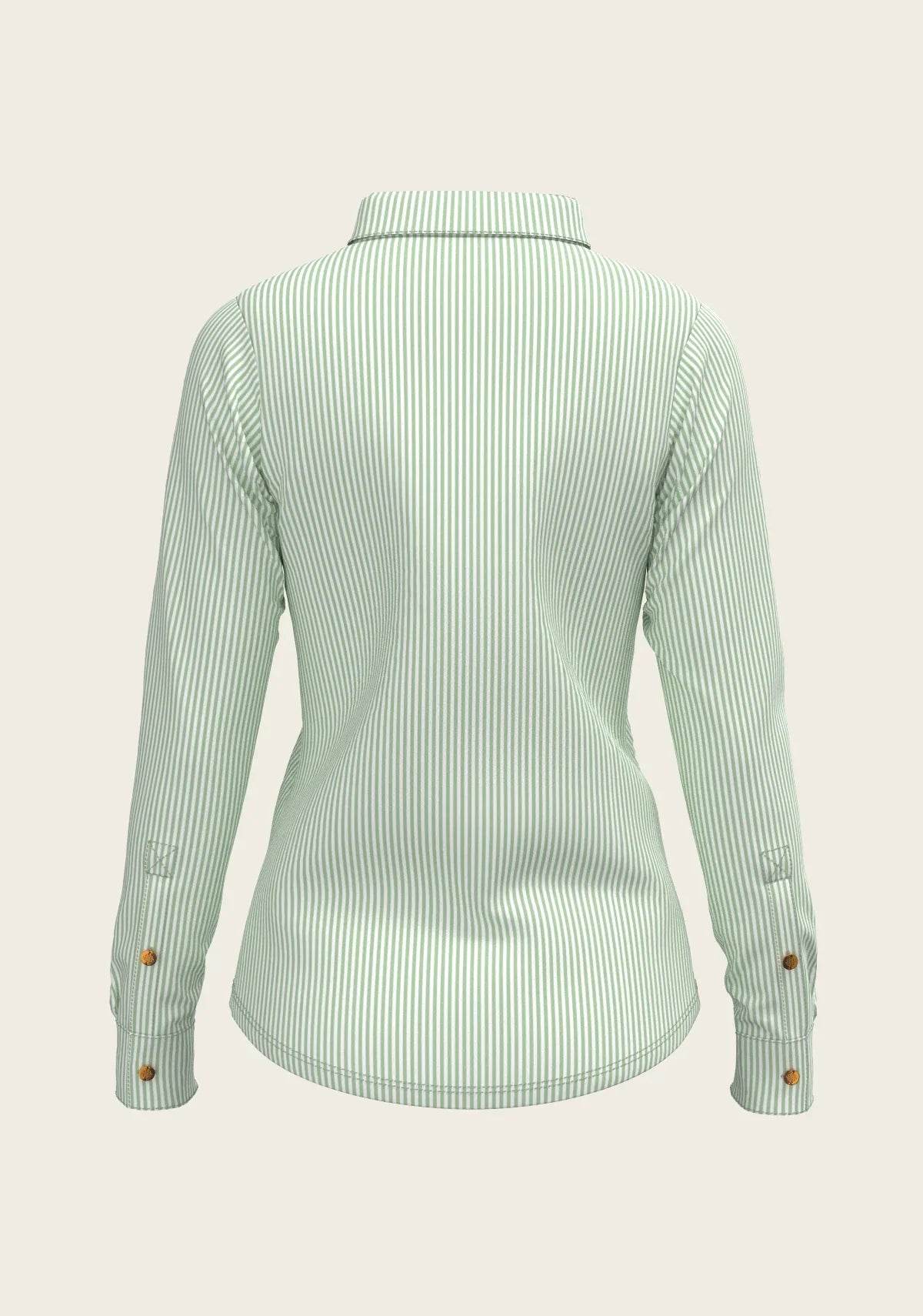 Stripes on Lime Ladies Button Shirt - GiFTiFY