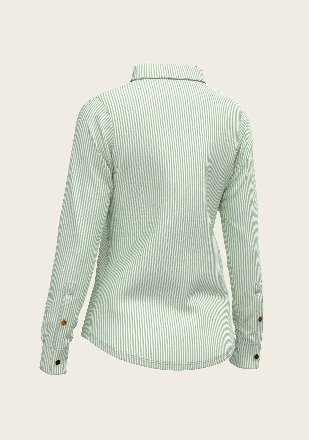 Stripes on Lime Ladies Button Shirt - GiFTiFY