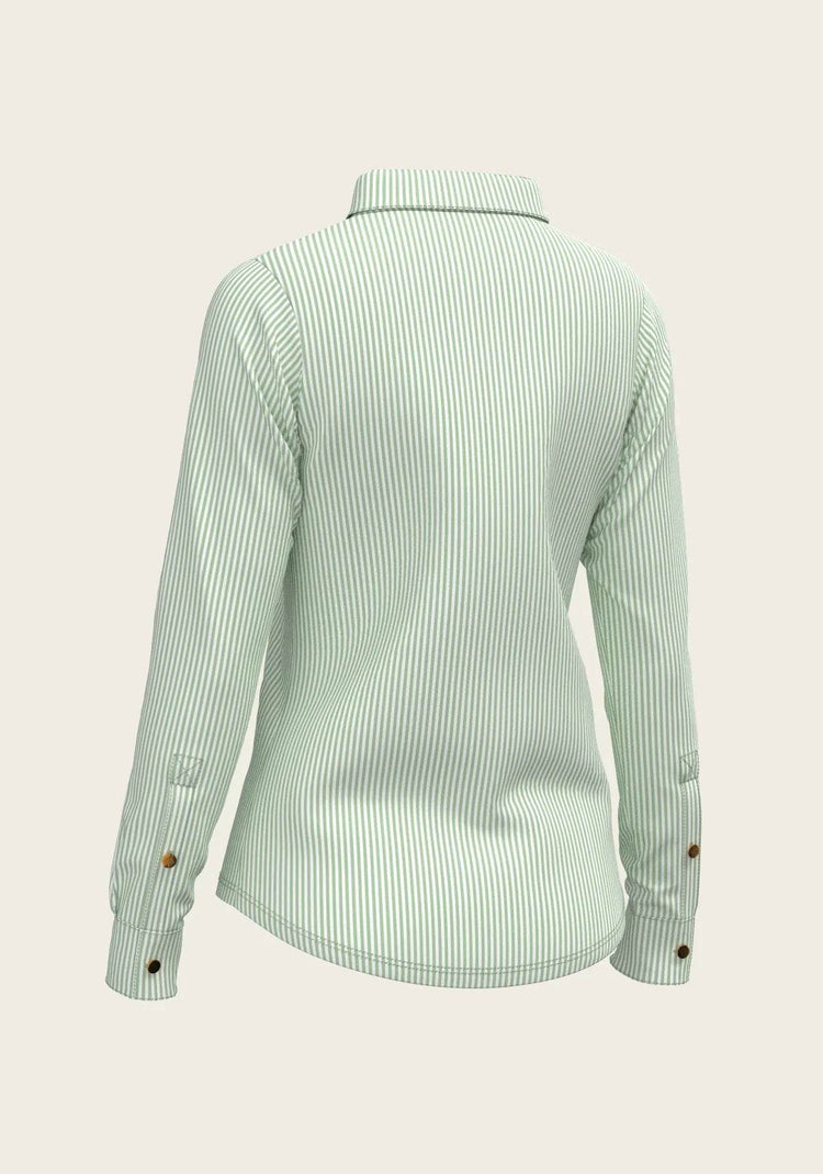 Stripes on Lime Ladies Button Shirt - GiFTiFY