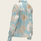  Island Horses on Sky Blue Loose Fitting Button Shirt