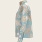  Island Horses on Sky Blue Loose Fitting Button Shirt