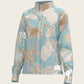  Island Horses on Sky Blue Loose Fitting Button Shirt