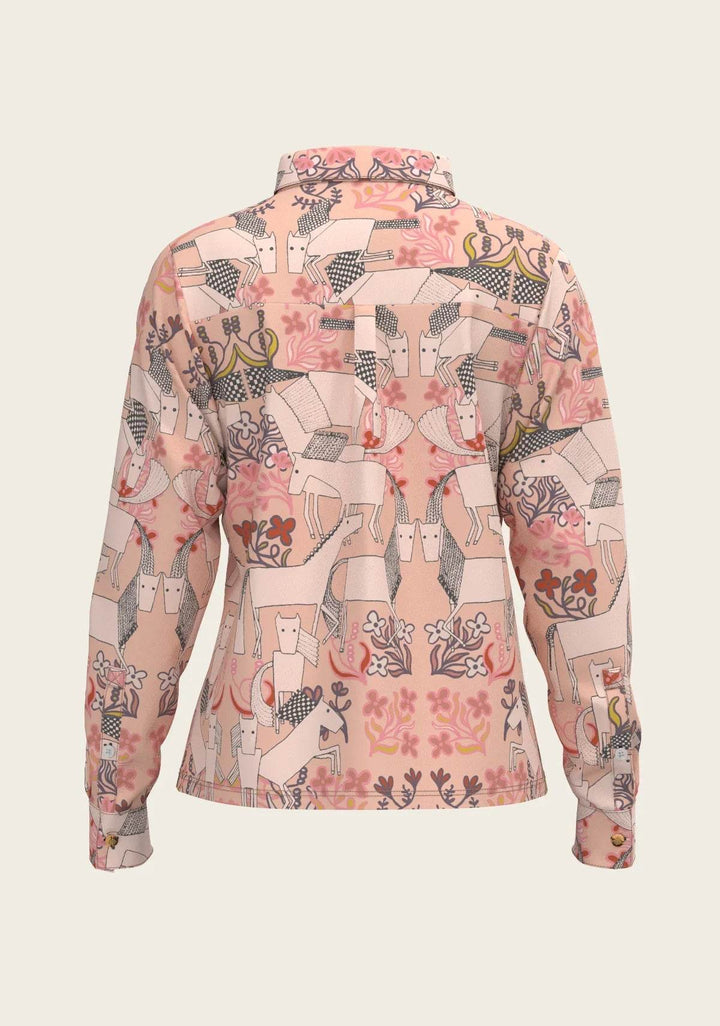  Maize on Peach Loose Fitting Button Shirt - GiFTiFY