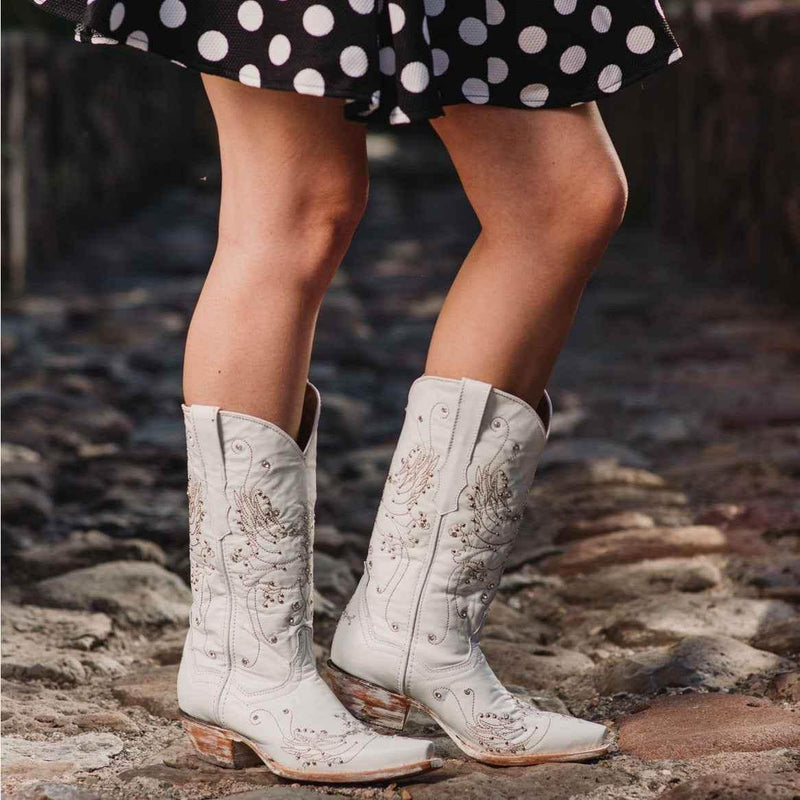 White Rhinestone Cowgirl Boots (Wedding Cowgirl Boots) Cowgirl Boots by Soto Boots