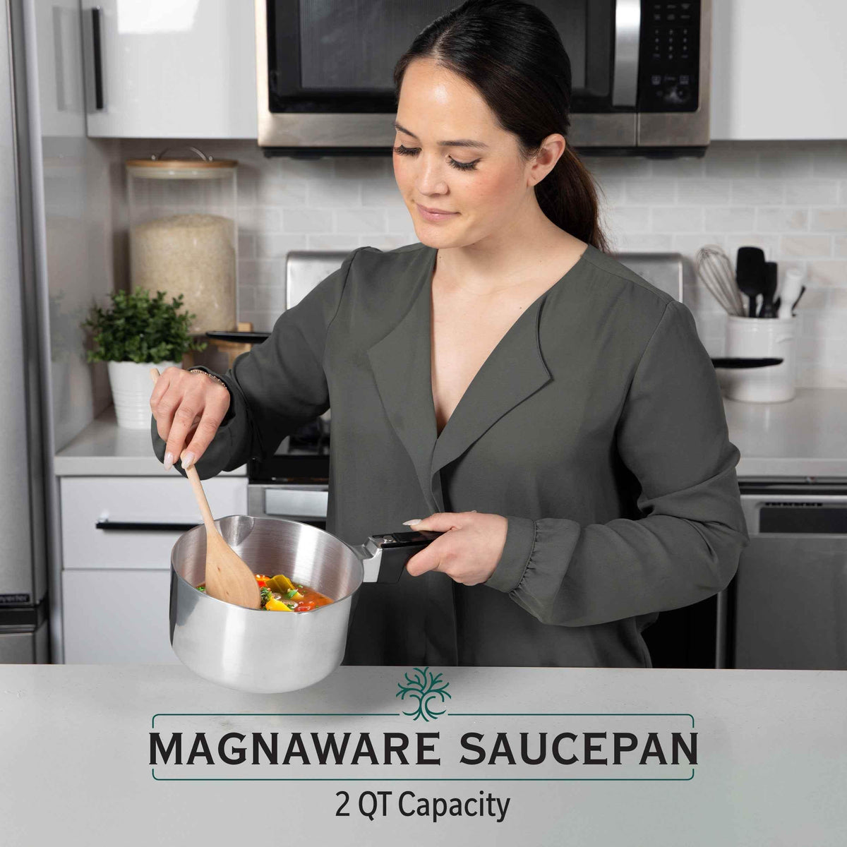 2 Quart Sauce Pan with Lid Home & Garden by MAGNAWARE