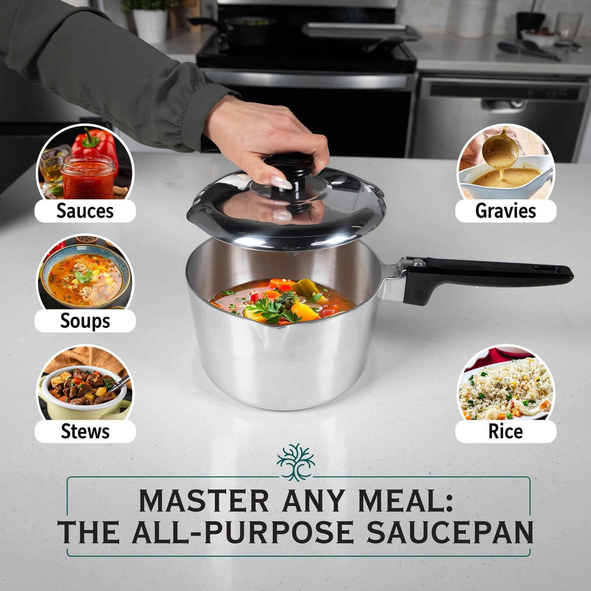 2 Quart Sauce Pan with Lid Home & Garden by MAGNAWARE