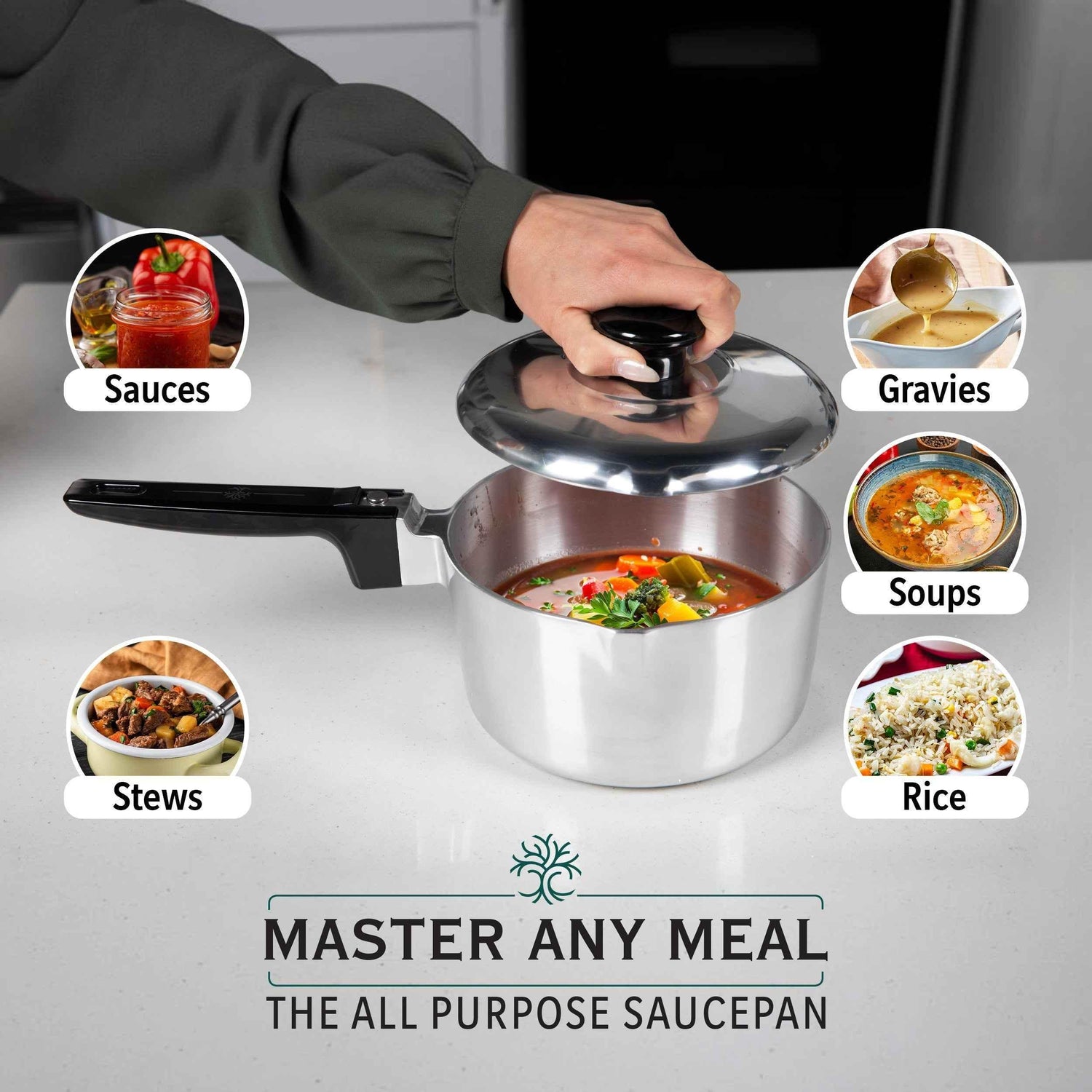 3 Quart Sauce Pan with Lid - GiFTiFY