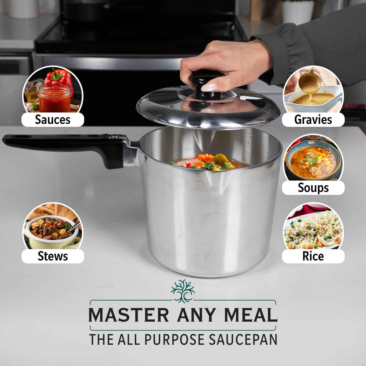 4 Quart Sauce Pan with Lid Home & Garden by MAGNAWARE