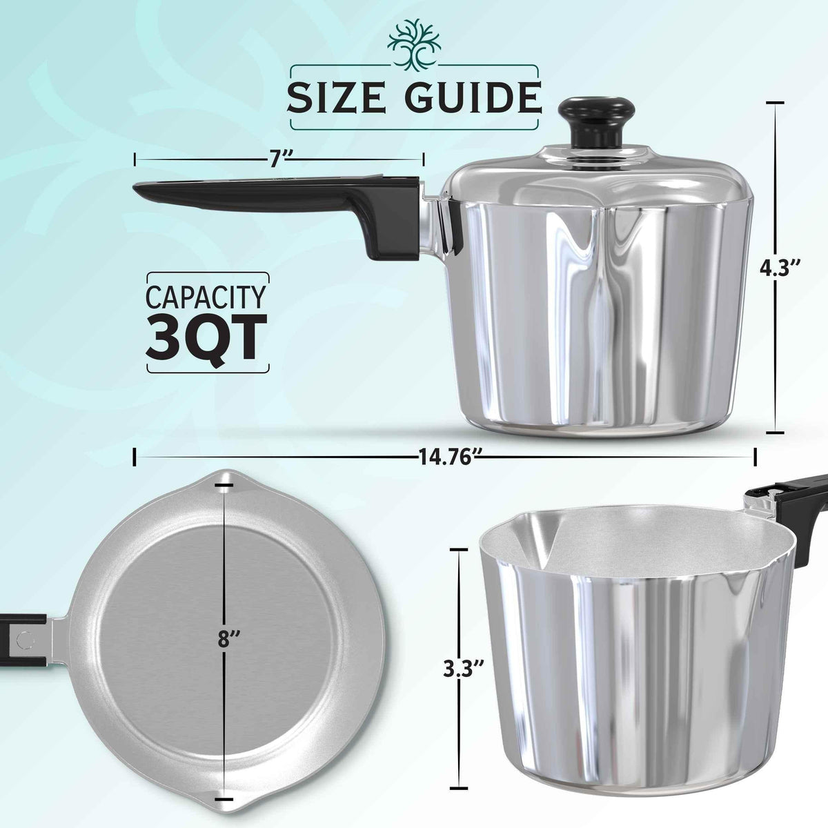 3 Quart Sauce Pan with Lid Home & Garden by MAGNAWARE
