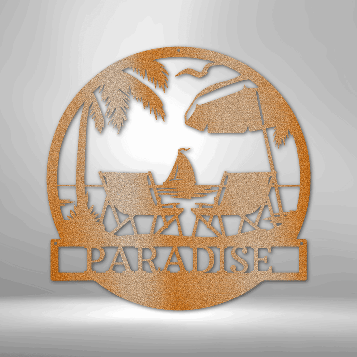 Beach Paradise Personalized Gifts - Custom Metal Sign - GiFTiFY