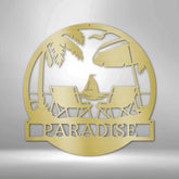 Beach Paradise Personalized Gifts - Custom Metal Sign - GiFTiFY