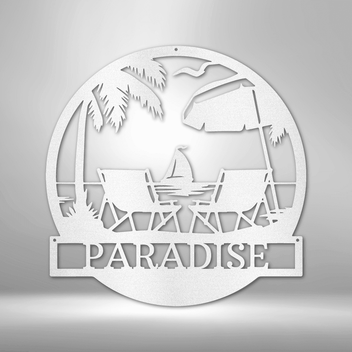 Beach Paradise Personalized Gifts - Custom Metal Sign - GiFTiFY