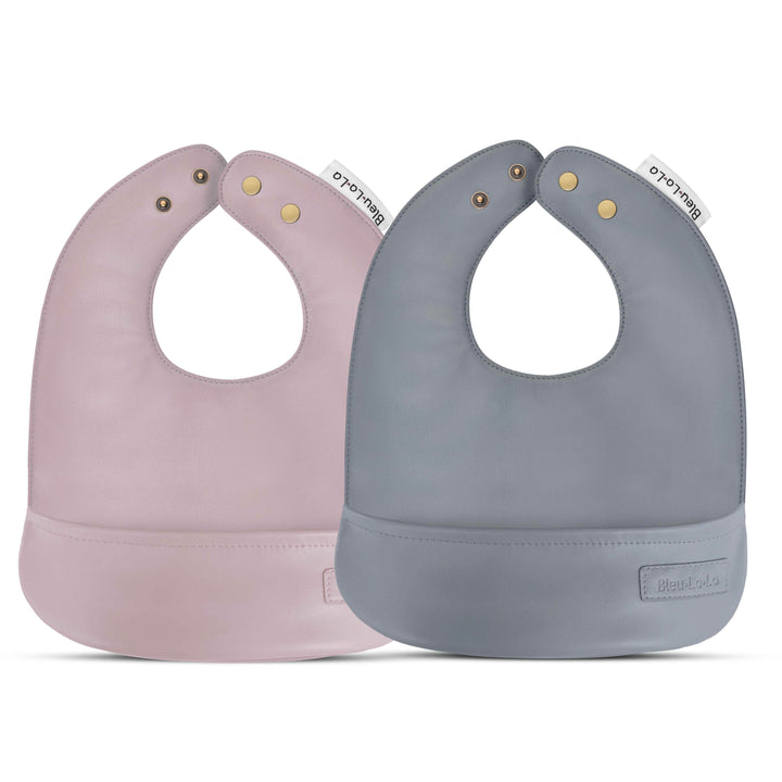 Classic - Set of Soft Vegan Leather Easy Clean Bibs 0-12 Months - GiFTiFY