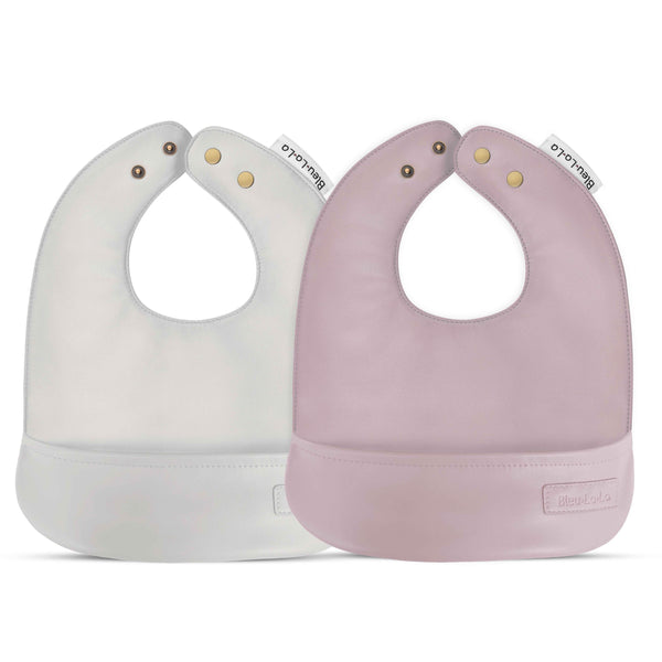 Classic - Set of Soft Vegan Leather Easy Clean Bibs 0-12 Months - GiFTiFY