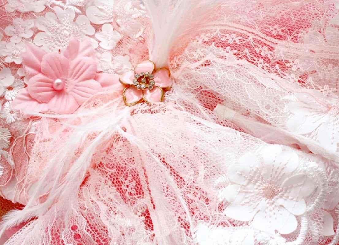Unique Pet Feather Tutu Dog Lace Dress Princess Dress Pink Swan for Wedding Party Birthday Festival One Piece - GiFTiFY