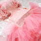 Unique Pet Feather Tutu Dog Lace Dress Princess Dress Pink Swan for Wedding Party Birthday Festival One Piece