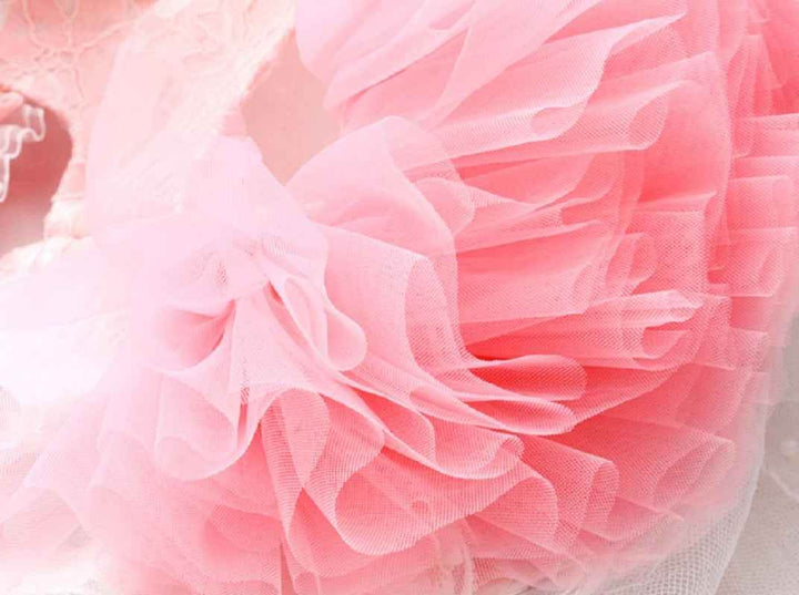 Unique Pet Feather Tutu Dog Lace Dress Princess Dress Pink Swan for Wedding Party Birthday Festival One Piece - GiFTiFY