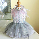 Handmade Glamorous Sequin Feather Pet Clothing Elegant Sparkling Dog Princess Dress - GiFTiFY