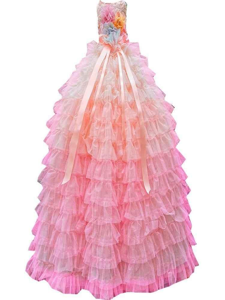 Pink Candy Bloom Gown For Dog - GiFTiFY