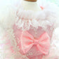 Elegant Pink Lace Dog Dress Trailing Handcrafted Princess Tutu Gown for Wedding Party