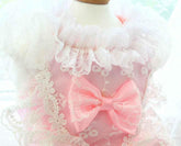 Elegant Pink Lace Dog Dress Trailing Handcrafted Princess Tutu Gown for Wedding Party - GiFTiFY