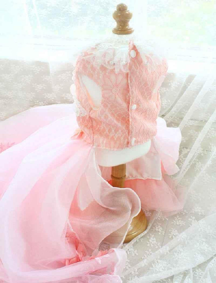 Luxury Dog Clothes Princess Pet Wedding Dress Pink Dog Gown - GiFTiFY