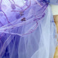 Handmade Luxury Pet Trailing Dress Dogs Cats Floral Embroidered Purple Gown