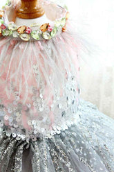 Handmade Glamorous Sequin Feather Pet Clothing Elegant Sparkling Dog Princess Dress - GiFTiFY