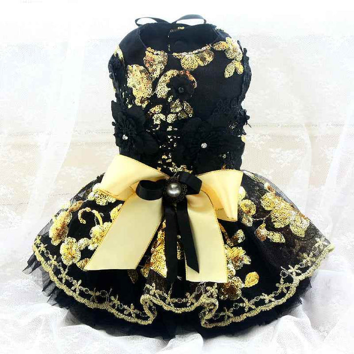 Unique Design Floral Sequin Pet Clothes Luxury Tutu Dogs Dress Perfect for Weddings Birthdays - GiFTiFY