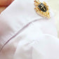 Handcrafted Royal Military Pet Suit Gold Trimmed Dog Outfit Jacket Suit Shirt Two-Piece Prince Uniform Badge